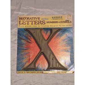 Simulated Wood grain decorative Letters in/outdoor pre-drilled New "X" Vintage
